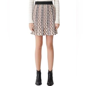 MAJE JOCKILANA GEOMETRIC PRINT PLEATED SKIRT MINI​‎